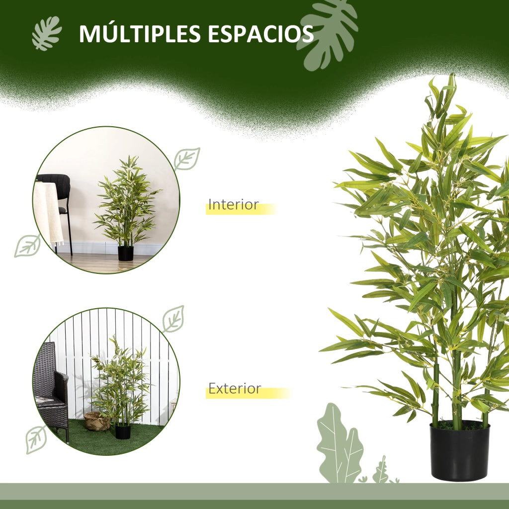 Bamb¨´ Artificiale Decorativo ¨C Xylo ¨C 90 cm con Vaso Verde ?15x90 cm