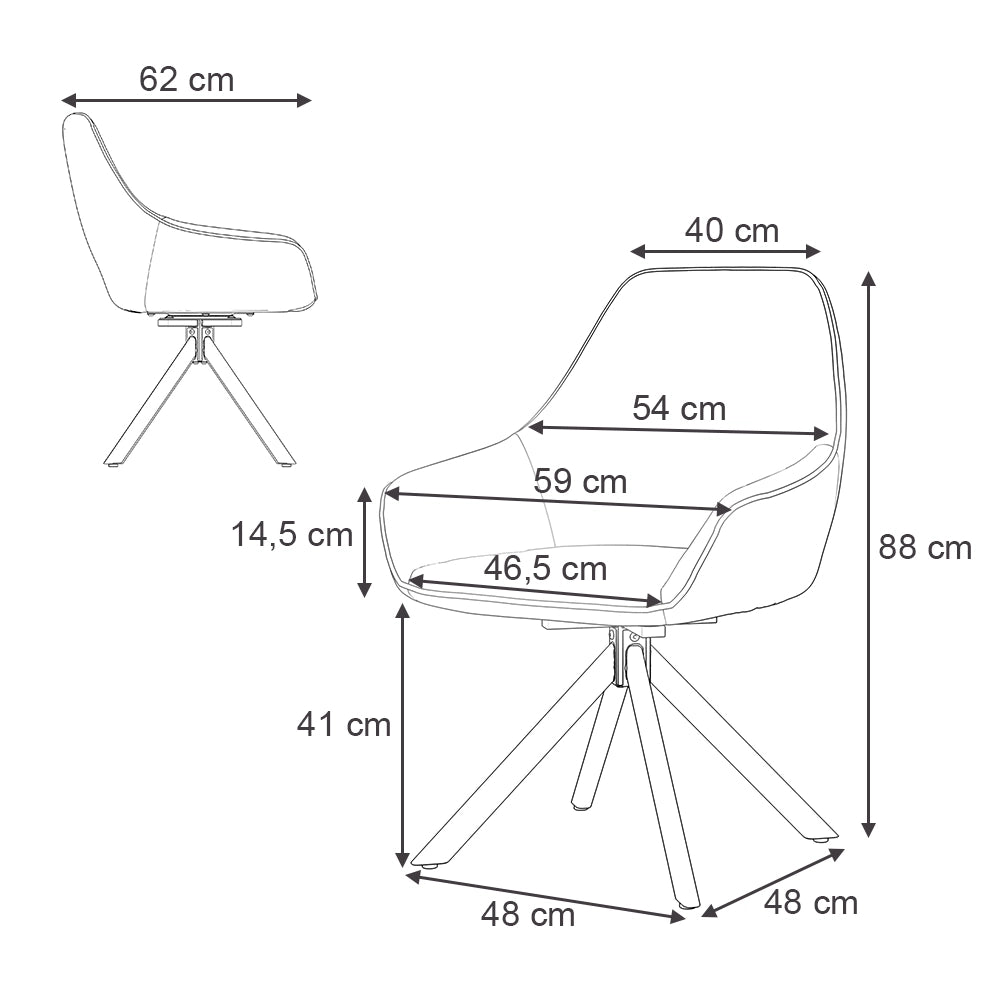 Vicco Lounge chair Grigio 60 x 89 cm