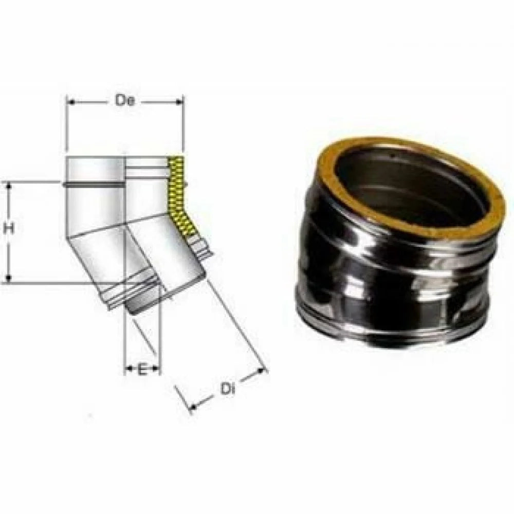 Inox doppia parete aisi 316 curv a 15 d.300 350 b08wyw9q64