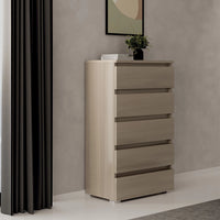 Cassettiera 5 cassetti 75x40x127 MONTATA colore olmo