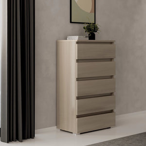 Cassettiera 5 cassetti 75x40x127 MONTATA colore olmo