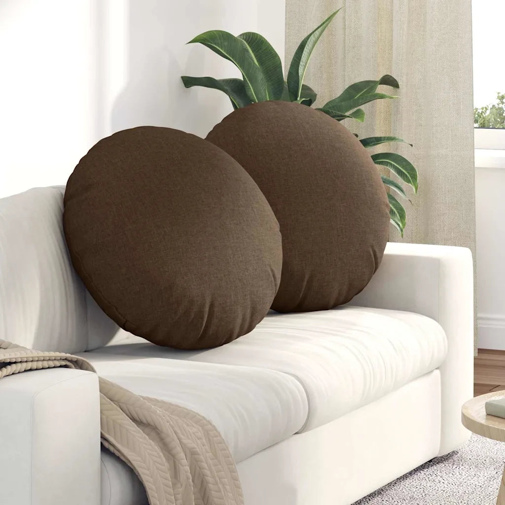 Cuscini per Seduta 2 pcs Marrone Ø80 x 29 cm Tessuto 42014235