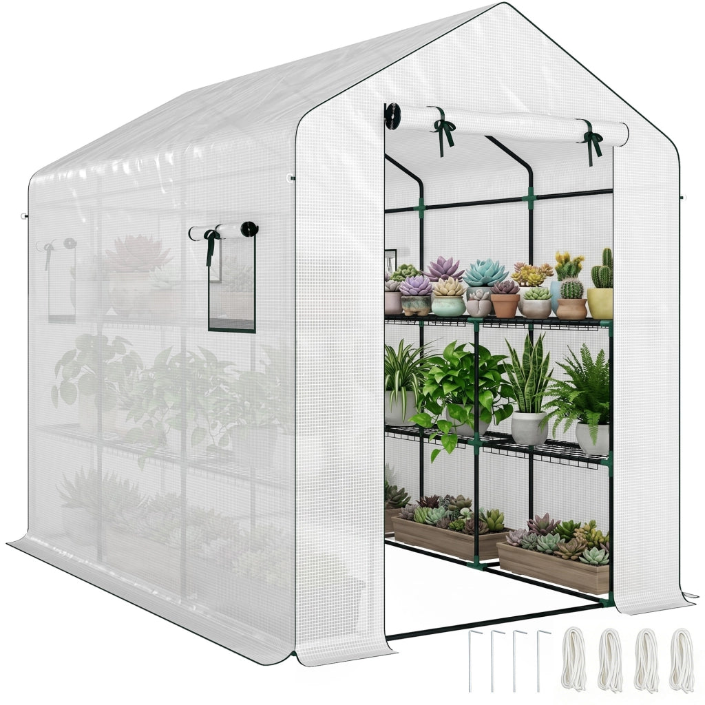 Serra da Giardino 3 m2 ¨C Zephmum ¨C 3 Ripiani, PE 135 g/m2, Porta a Rullo