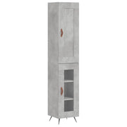 Credenza | Madia | Buffet da pranzo | Armadio da pranzo Grigio Cemento 34,5x34x180 cm in Legno Multistrato