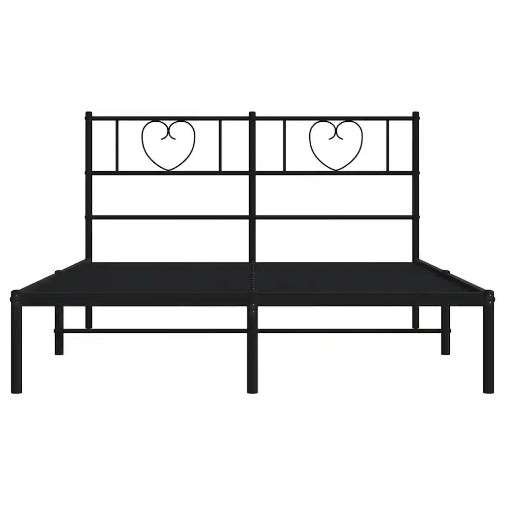 Giroletto con Testiera in Metallo Nero 160x200 cm 355466