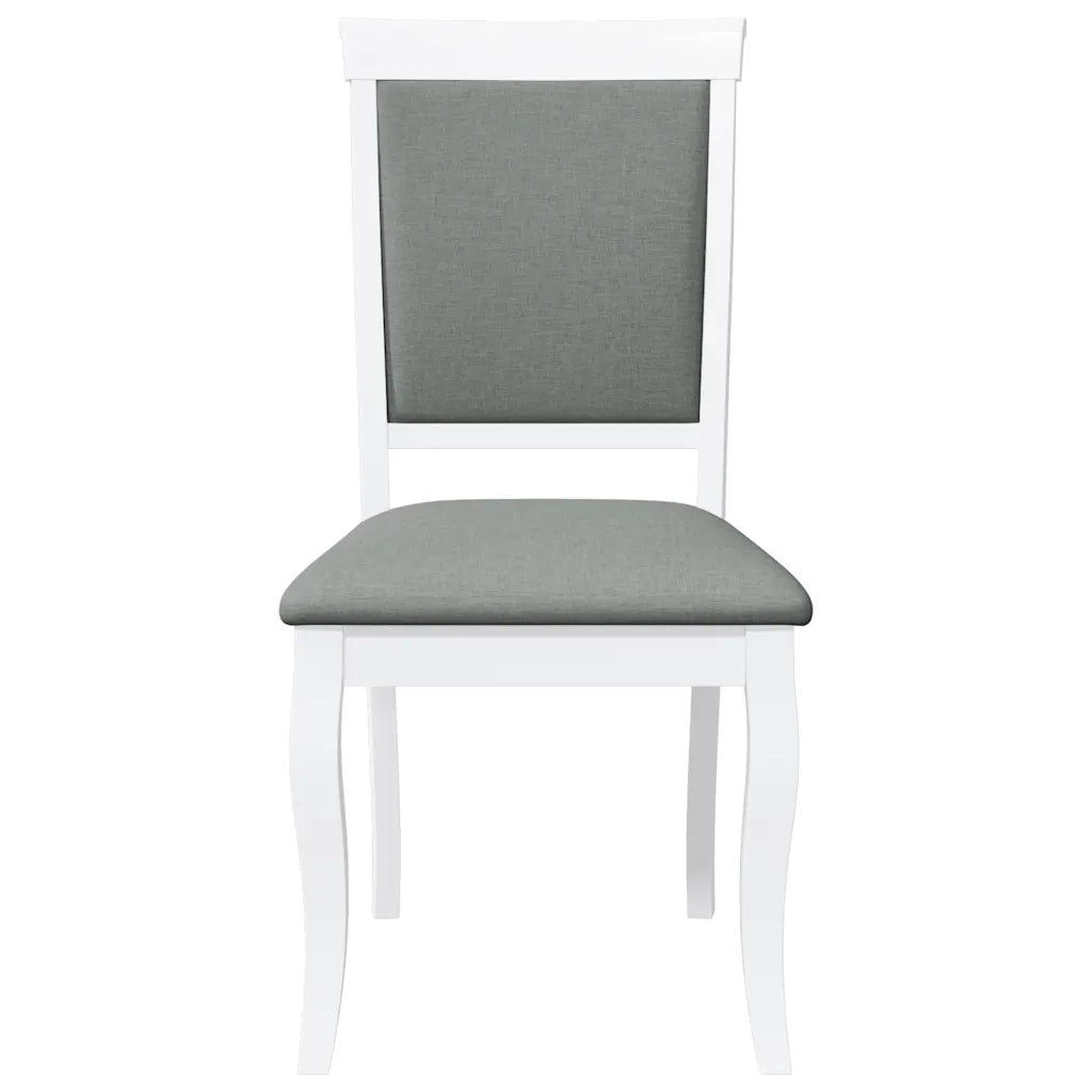 Sedie da Pranzo con Cuscini 2 pz Bianco Legno Massello di Hevea