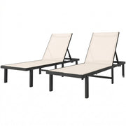 Poltrona reclinabile a 2 pezzi con ruote ¨C zephmum ¨C Tessuto beige, struttura alluminio