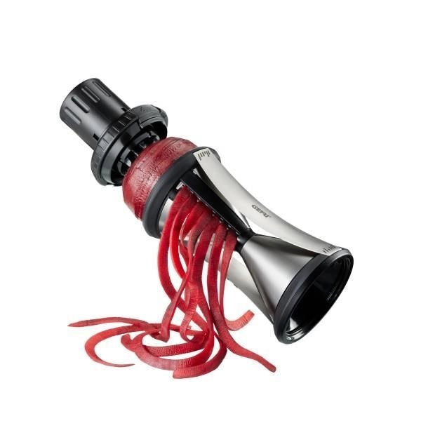 GEFU GF24-13700 SPIRELLI XL Temperaverdure con 2 Lame in Acciaio Inox 4,5 mm e 8 mm Lavabile in Lavastoviglie colore Nero