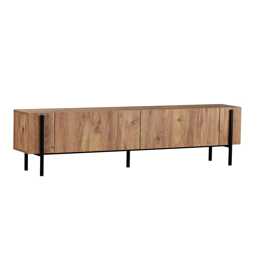 Supporto TV in legno "Nexus" - 180 x 30 x 45 cm - Pino Atlantico / Nero