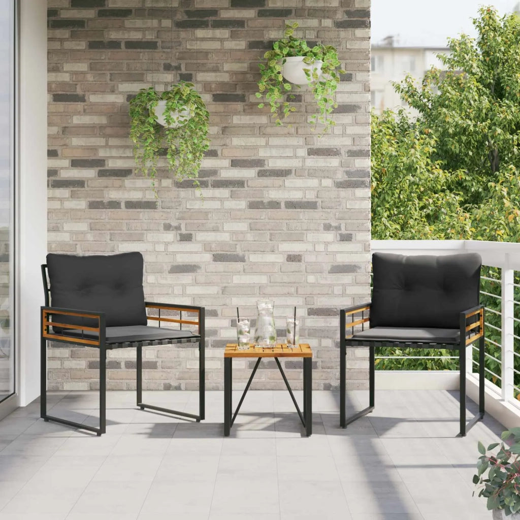Set di Mobili da Esterno con cuscino 3 pz | Set Salotto da Giardino Grigio tenue