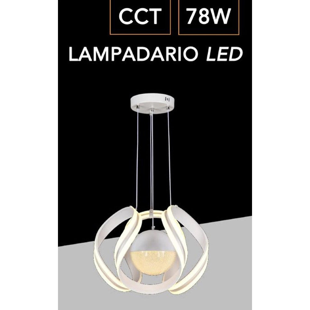 Trade Shop - Lampadario A Led 78 W Con Sfera Con Brillantini Glitter Tecnologia Cct Switch B21-3c -