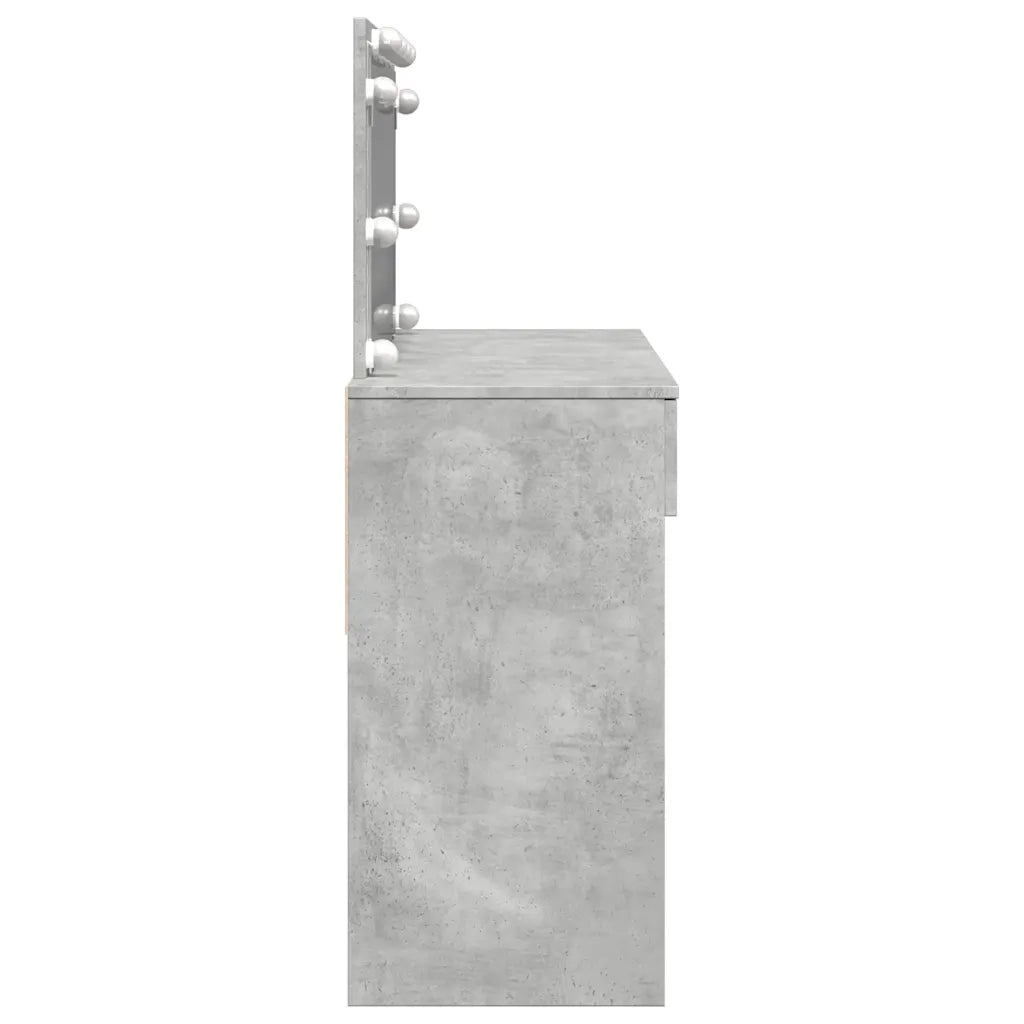 Toeletta | Tavolo da Trucco con LED Grigio Cemento 100x40x120 cm