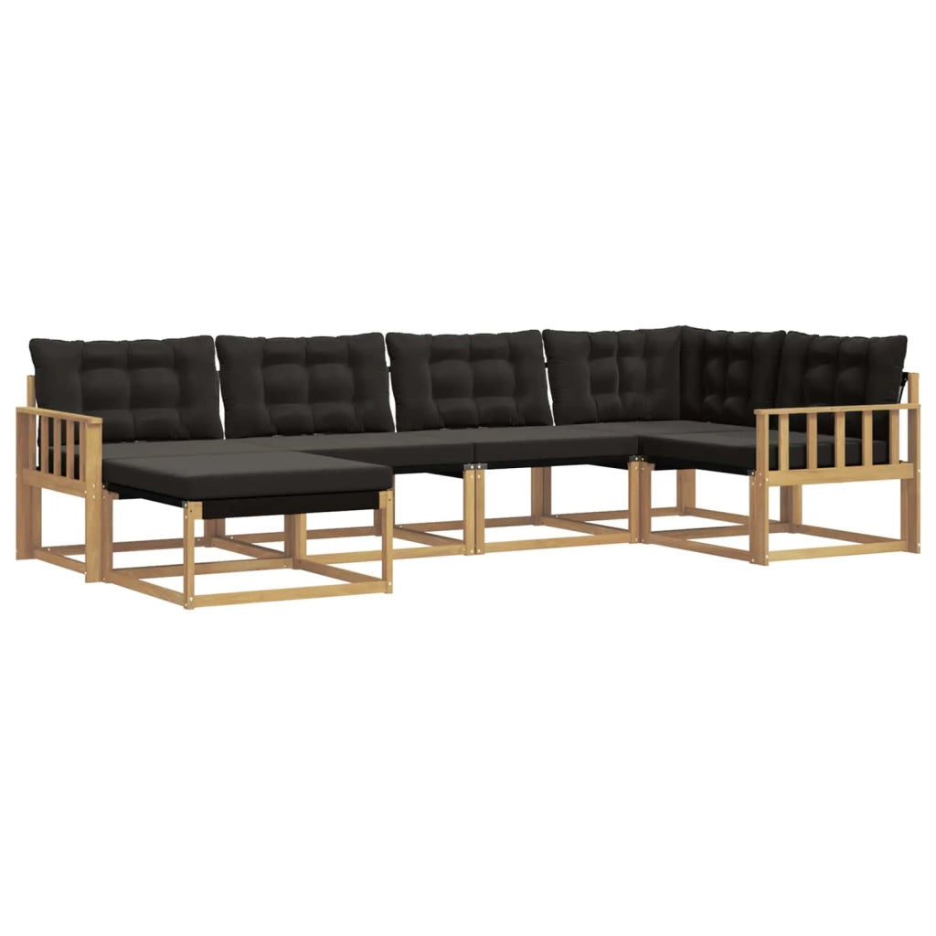 Set di divani da esterno con cuscino 6 pcs Bianco e Nero 3388850