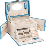 Cassettino da Viaggio per Donne / Scatola per Orologi e Gioielli - Cassa di Organizzazione Portatile per Collane, Orecchini, Anelli - Scatola di Archiviazione per Gioielli con Cassetti