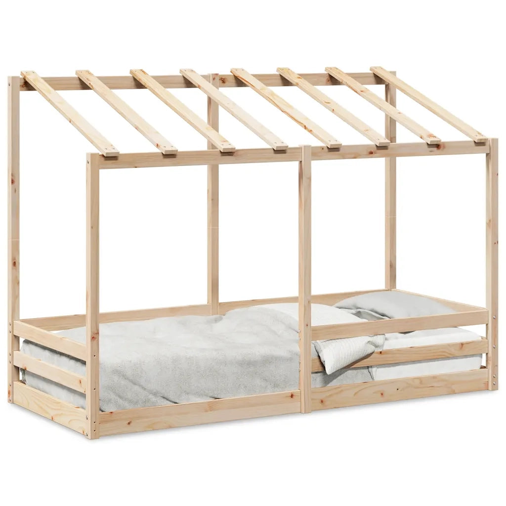 Letto per Bambini | Letto Infantile | Lettino con Tetto 75x190 cm in Legno Massello di Pino