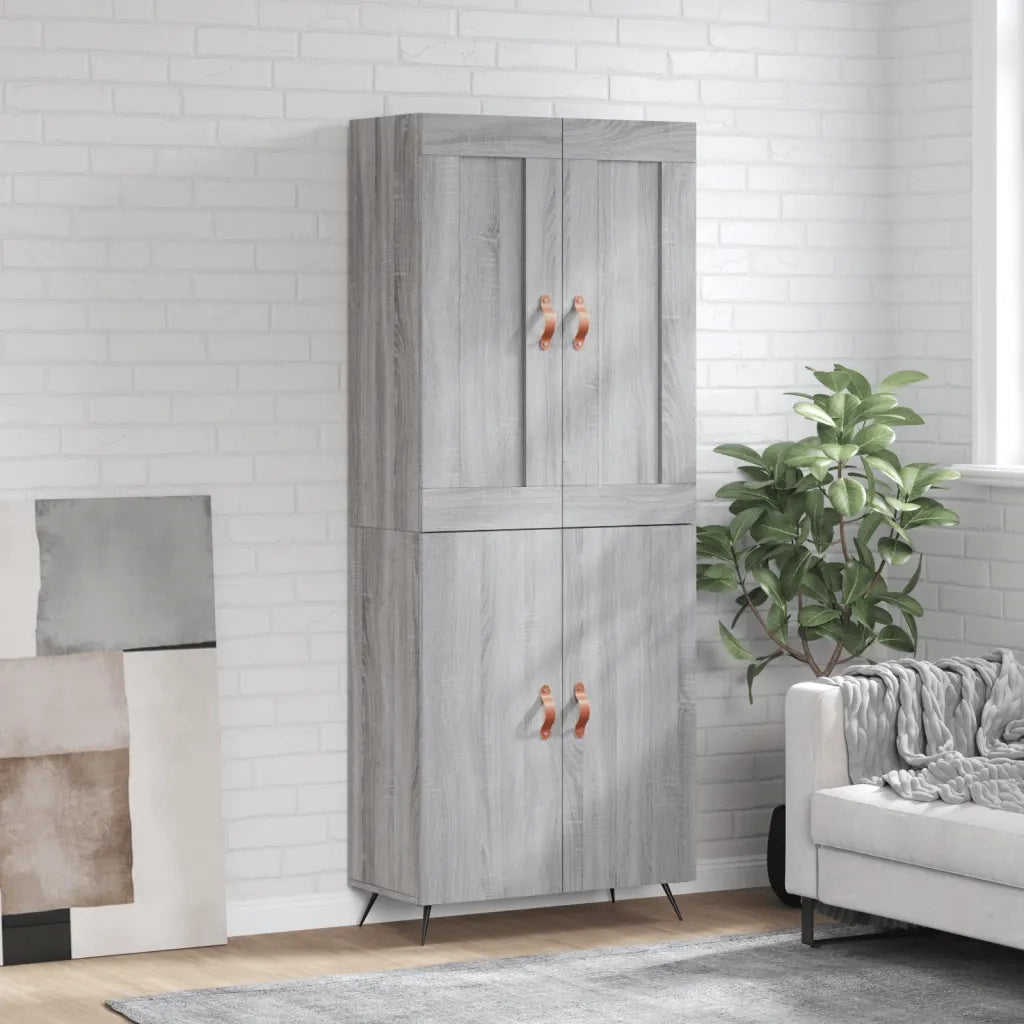 Credenza Grigio Sonoma 69,5x34x180 cm in Legno Multistrato 3199535
