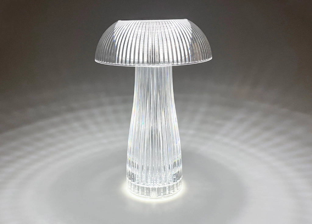 Lampada Led Da Tavolo Controllo Touch Ricaricabile Trasparente Mushroom