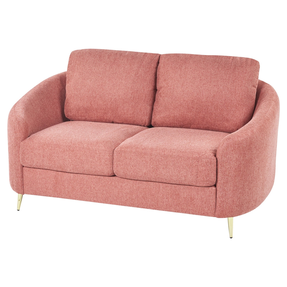 Set da salotto due divani e una poltrona in tessuto rosa 6 posti piedi dorati curve soffici soggiorno stile glamour elegante