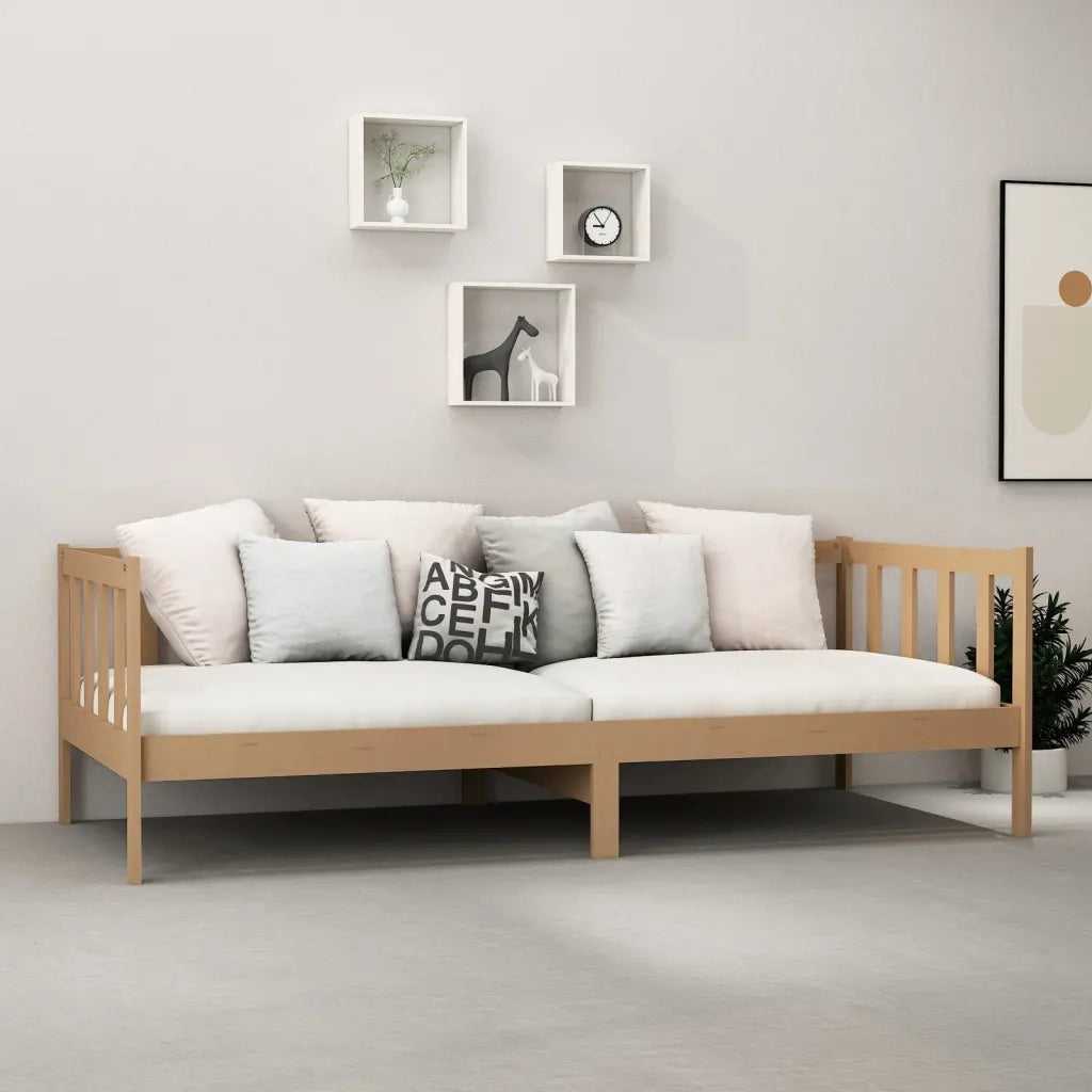Divano Letto con Materasso 90x200 cm ambra in Legno di Pino 3083607