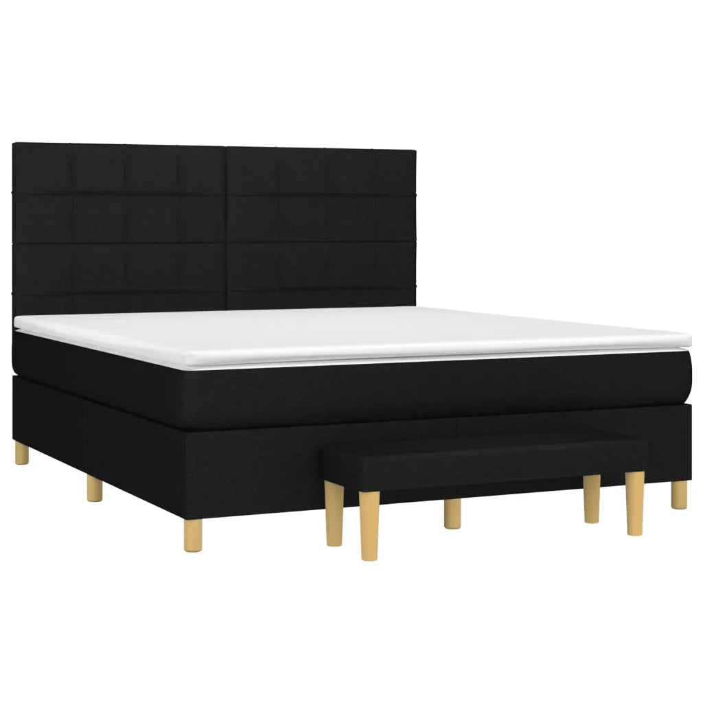 Giroletto a Molle con Materasso Nero 160x200 cm in Tessuto 3137167