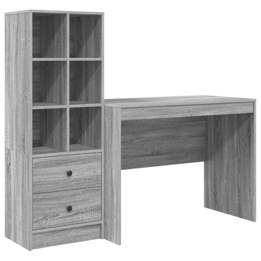 Scrivania con cassetto 2 pcs Grigio Sonoma 3337374