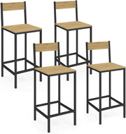 Set di 4 sgabelli da bar con schienale di design industriale DETROIT