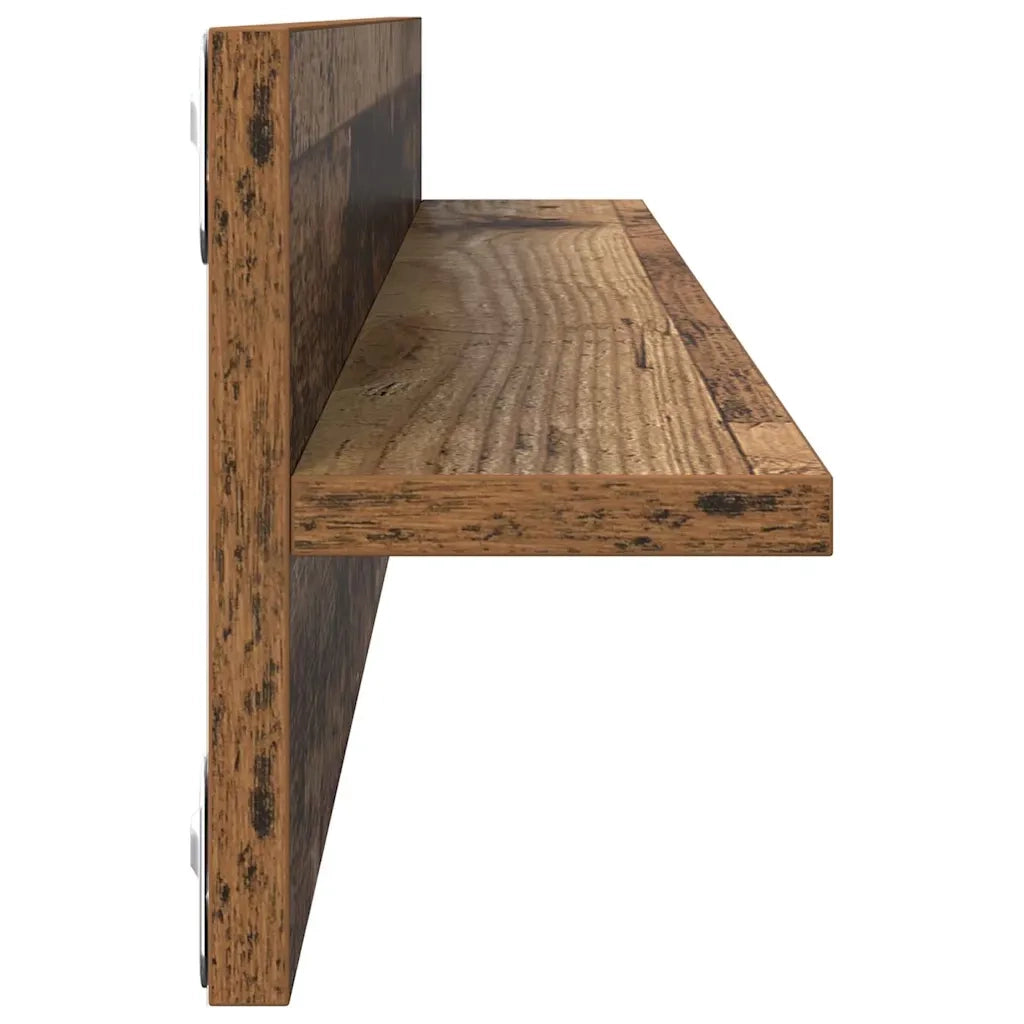 4 pz Scaffali da Parete | Mensola sospesa Legno vecchio 80 x 11,5 x 18 cm