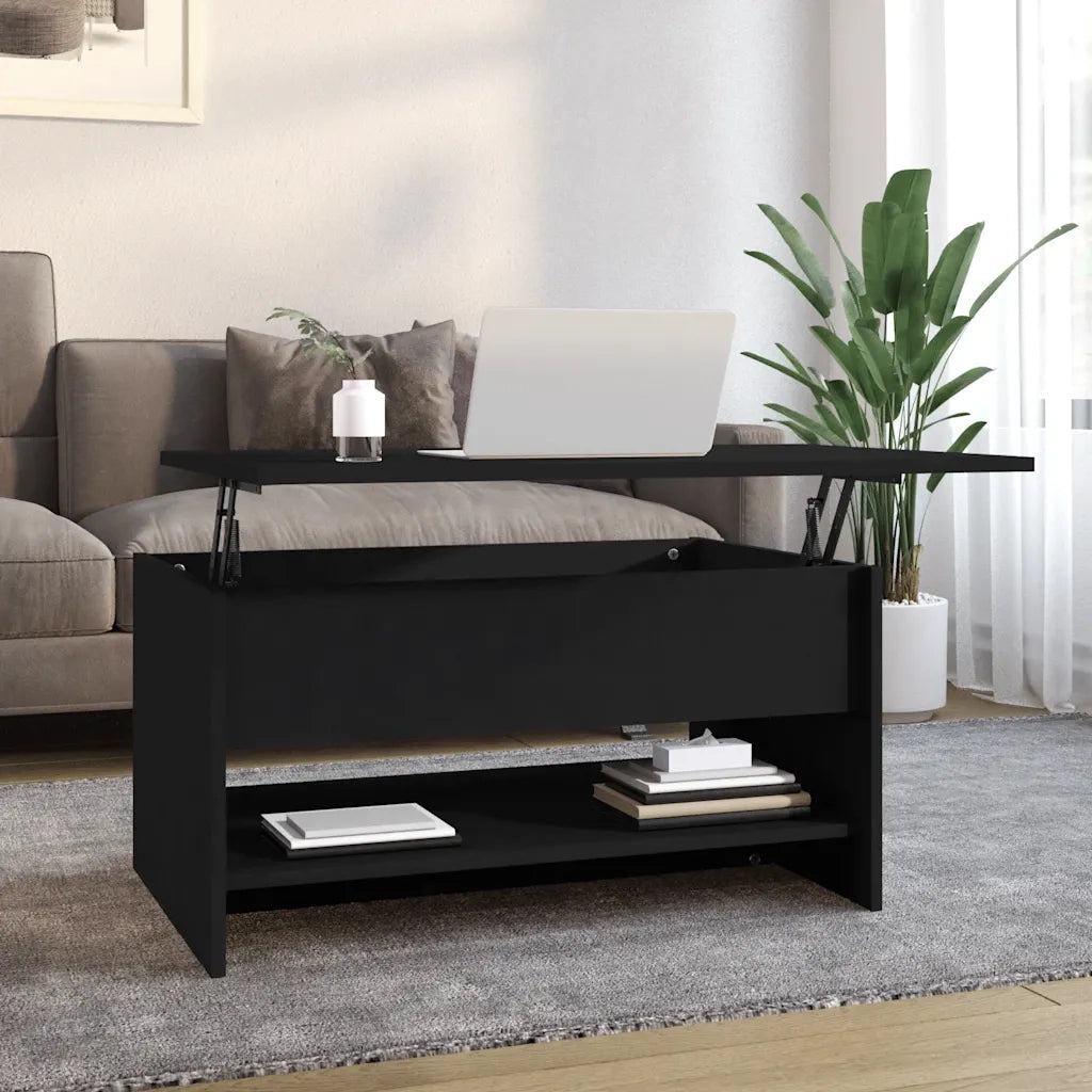 Tavolino da Salotto Nero 80x50x40 cm in Legno Multistrato 809657
