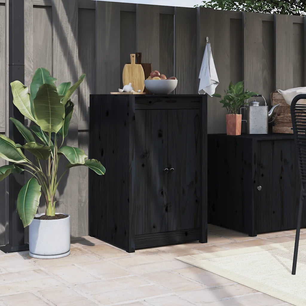 Ante da Cucina da Esterno MEPPEL Nere 50x9x82 cm Legno Massello di Pino 832361