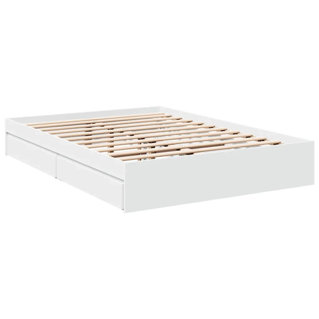 Giroletto con Cassetti Bianco 140x200 cm in Legno Truciolato 3280657