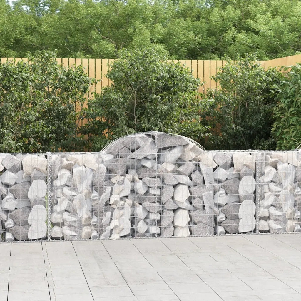 Cesti Gabbioni ad Arco 6 pz 200x30x80/100 cm Ferro Zincatocod mxl 100041