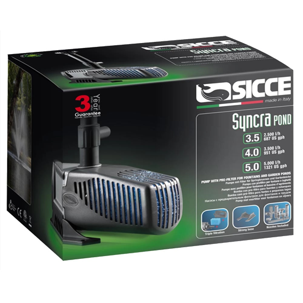 Sicce pompa laghetto syncrapond 5.0 filtrazione e giochi da 5000 l/h