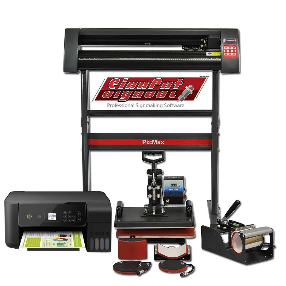 Plotter da Taglio Vinile, Stampante & Presse a Caldo 5 in 1 per Sublimazione