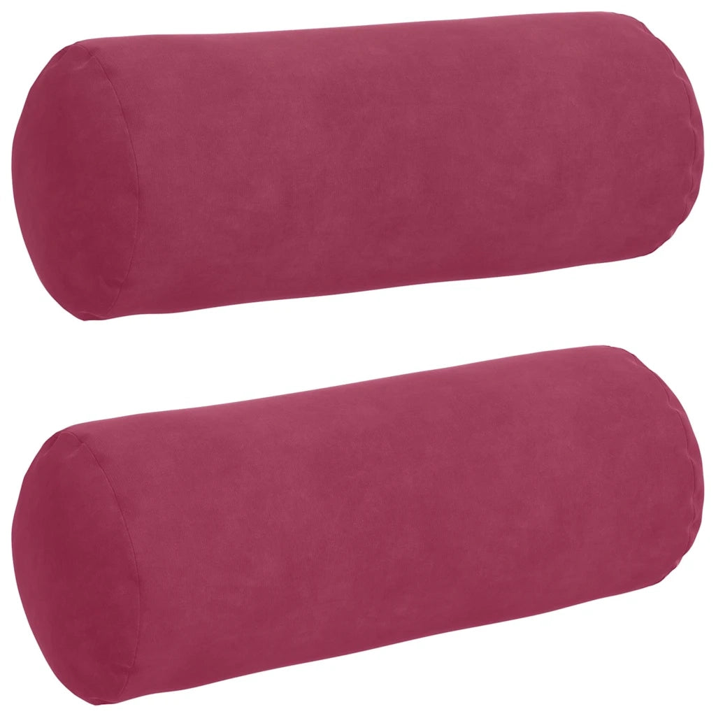 Cuscini a rullo 2 pz | Cuscini per sedie Rosso Vino ? 15 x 40 cm Tessuto in Cords