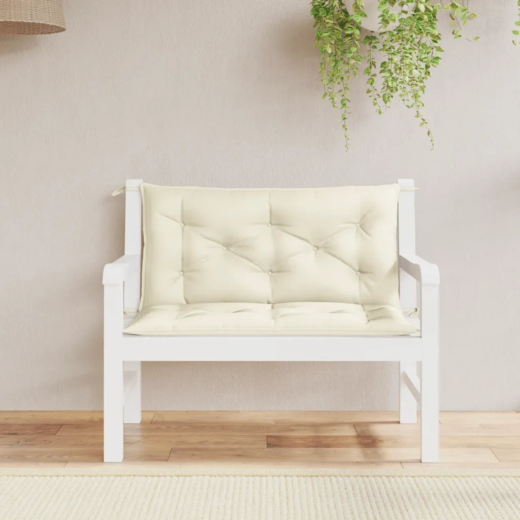 Cuscino per Panca Bianco Crema 100x(50+50)x7cm Tessuto Oxford 314994