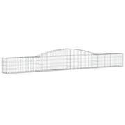 Cesto gabbione recinzione a gabbia muro di contenimento ad arco 400 x 30 x 40/60 cm ferro zincato argento 02_0040079