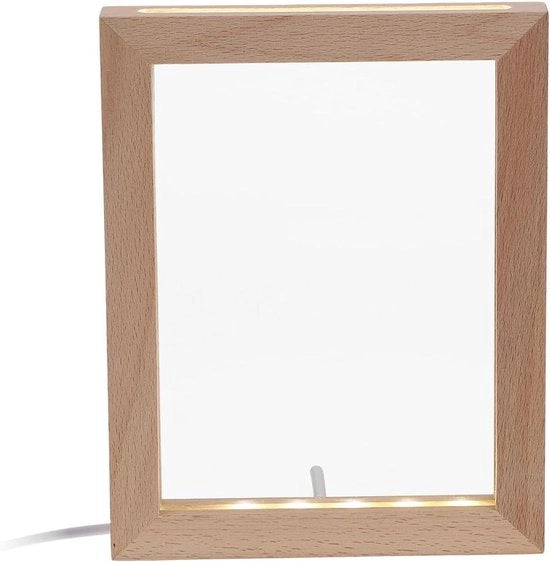 Lampada da parete con illuminazione LED e luce notturna su telaio in legno con effetto 3D