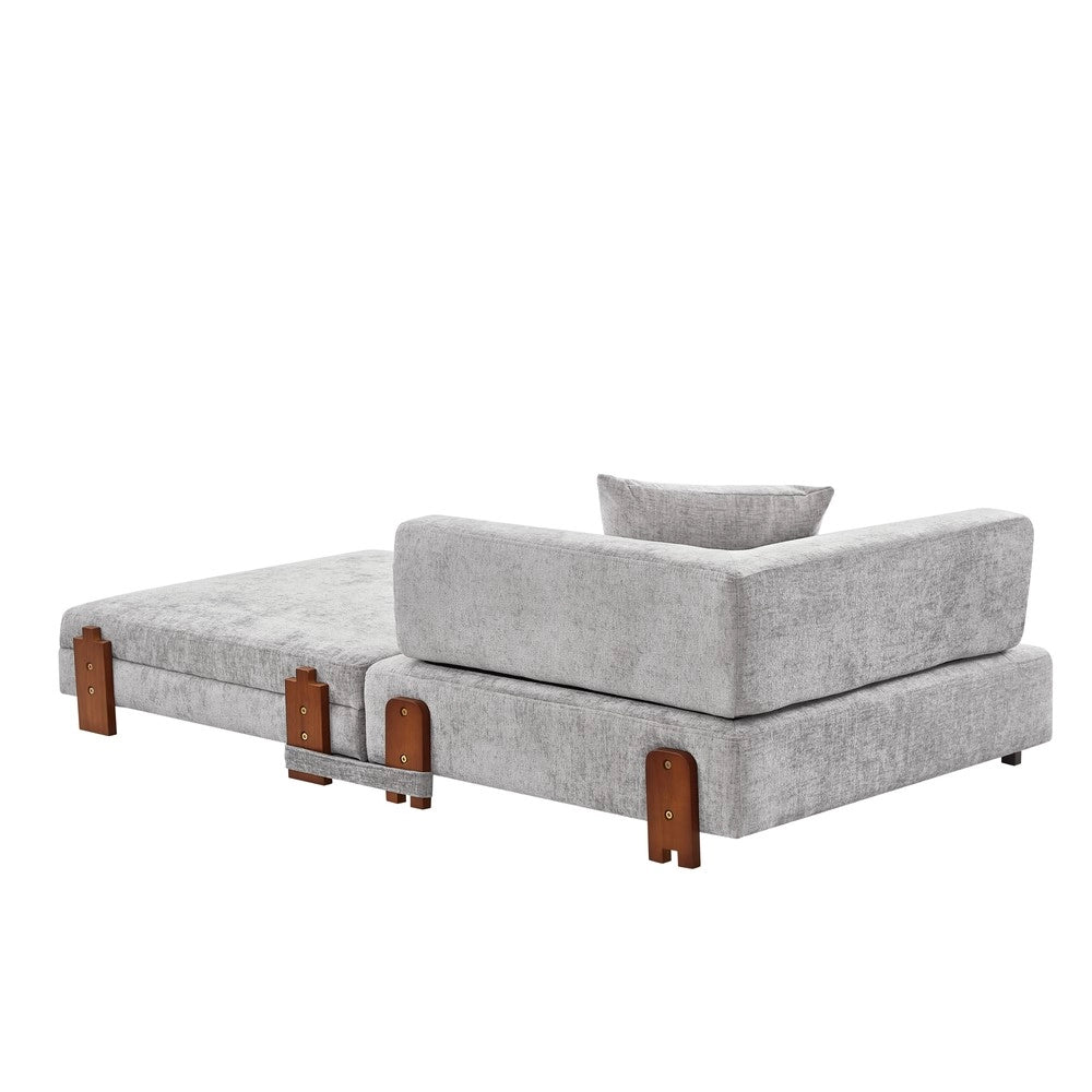 Divano Letto Pieghevole con Contenitore, USB e Braccioli ¨C Xylo ¨C Grigio Chiaro
