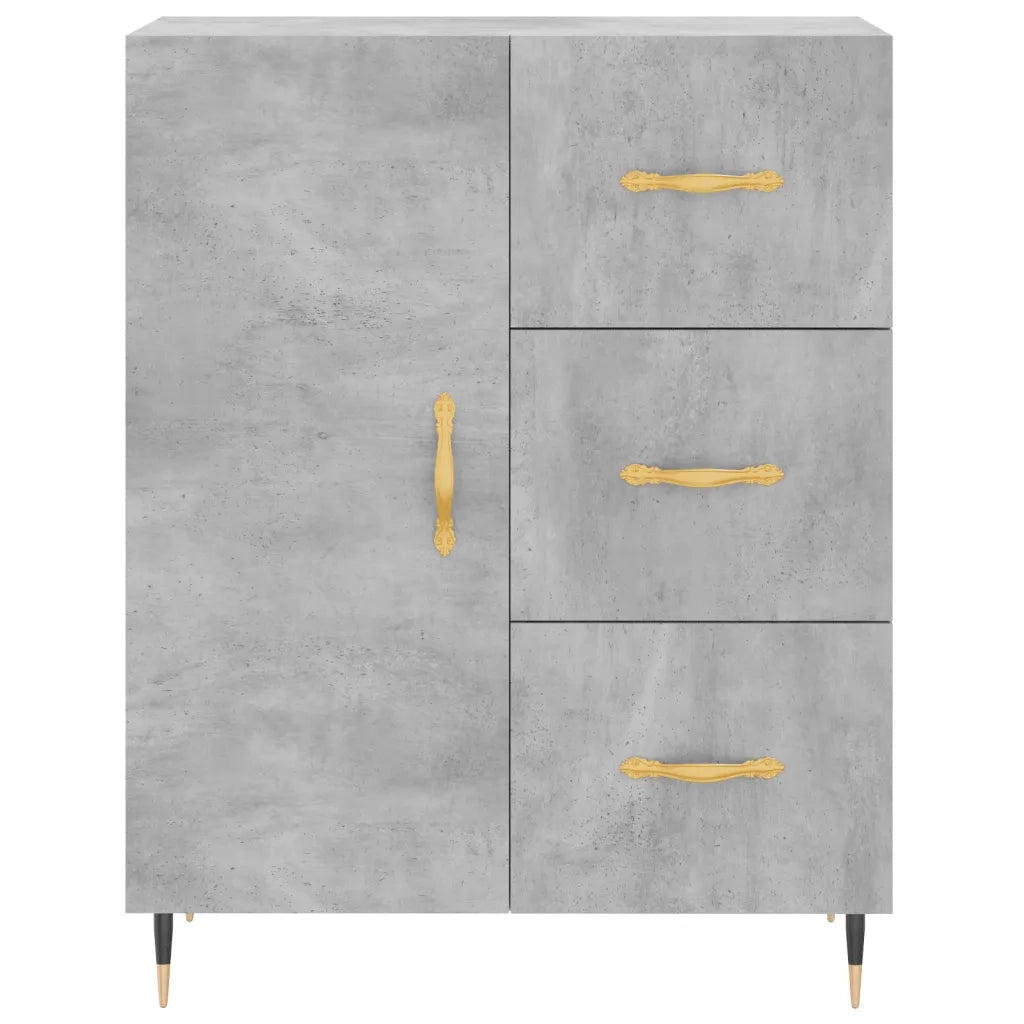 Credenza-Buffet-Armadio da cucina Grigio Cemento 69,5x34x180 cm in Legno Multistrato 596937