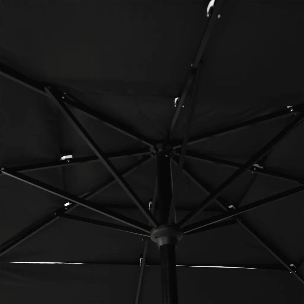 Ombrellone a 3 Livelli con Palo in Alluminio Nero 2,5x2,5 m cod mxl 22909