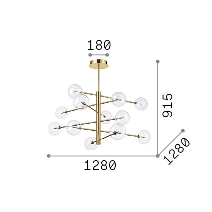 Lampadario Equinoxe 12 Luci G4 Cromo