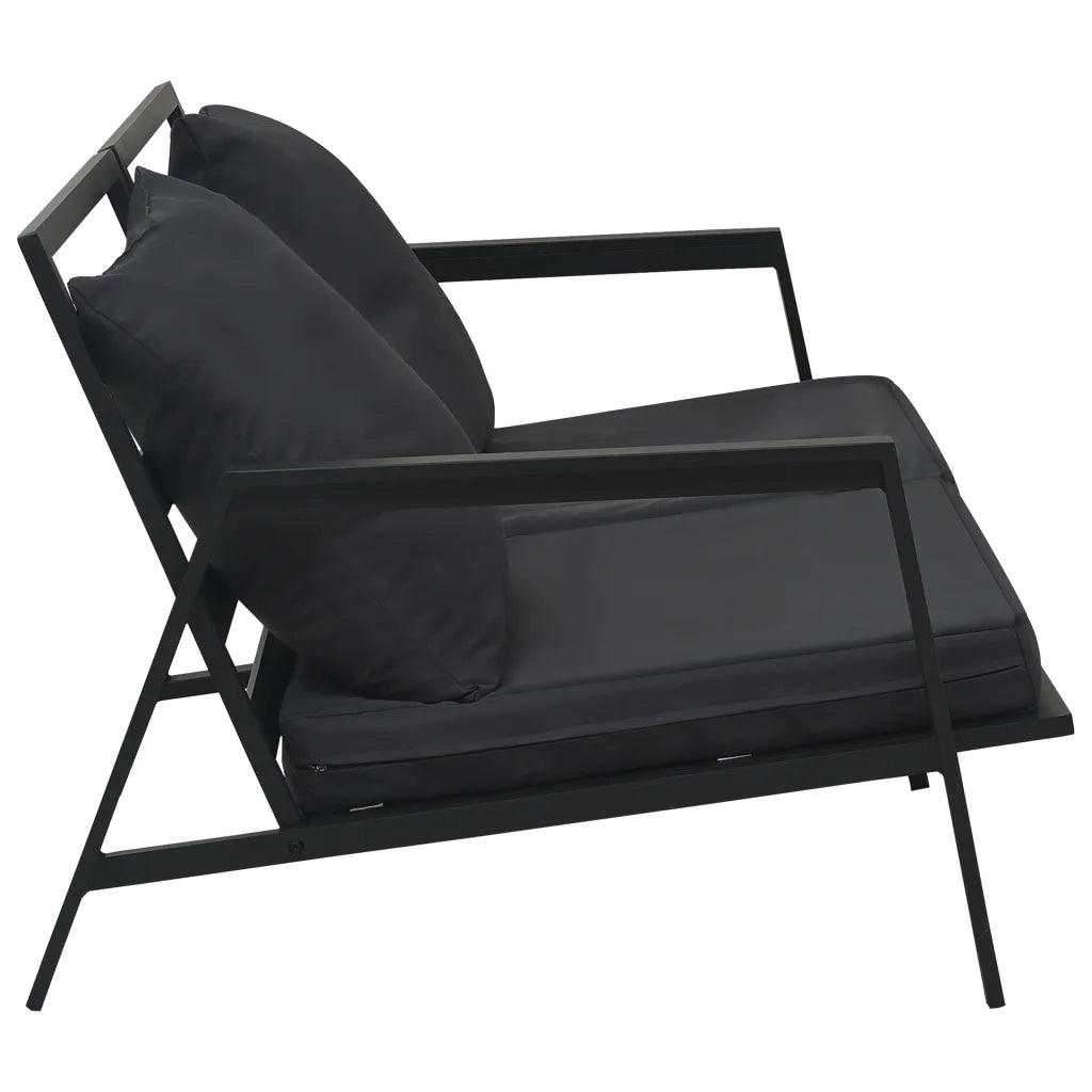 Set Divani da Giardino 4 pz con Cuscini Alluminio Grigio Scuro 47818