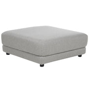 Ottomana poggiapiedi in tessuto poliestere grigio chiaro imbottito quadrato elemento di divano moderno minimalista
