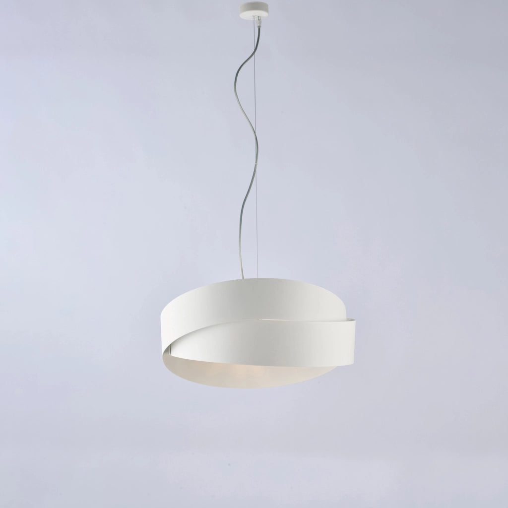 Sospensione Moderna Astro 2 Luci Ferro Laccato Bianco