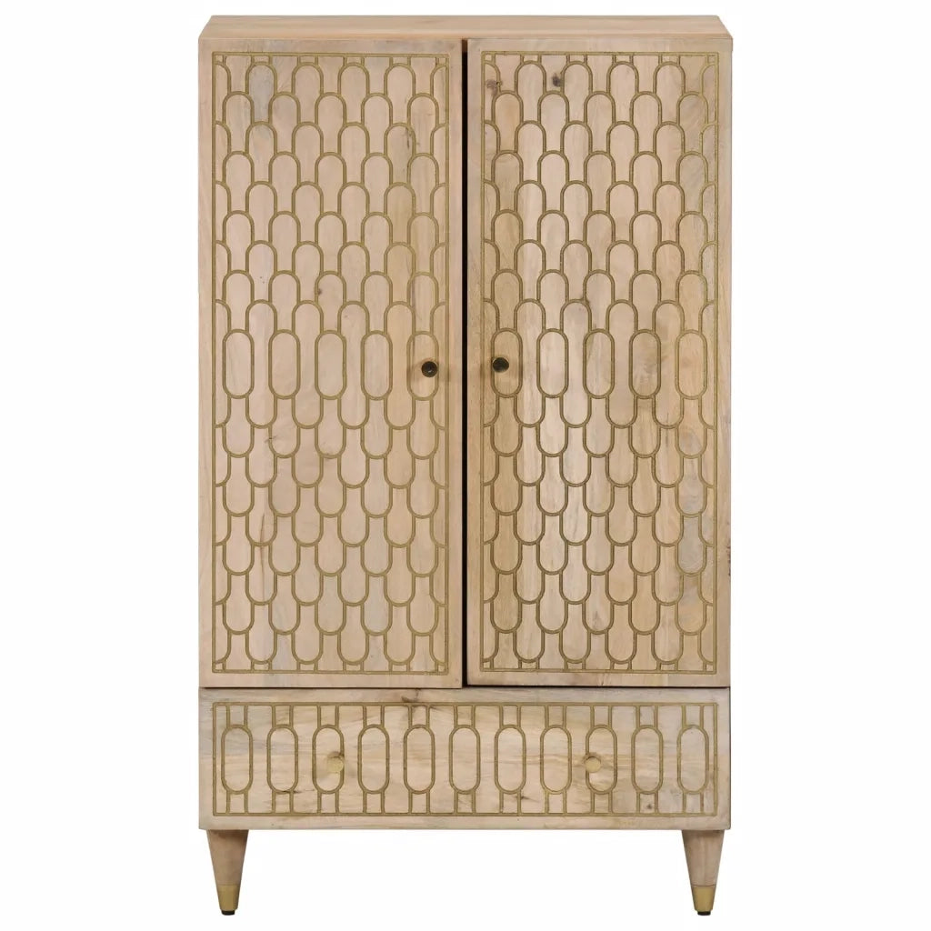 Credenza-Buffet-Armadio da cucina 60x33x110 cm in Legno Massello di Mango 546019