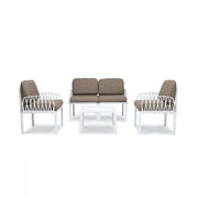 Set da Giardino Portofino con Divano 2 Poltrone e Tavolino Beige
