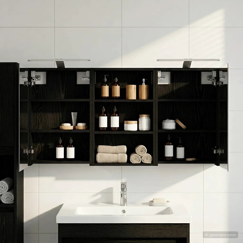 Set di Armadi da Bagno | Armadio da bagno con porta 3 pz 120 x 10,5 x 60,5 cm