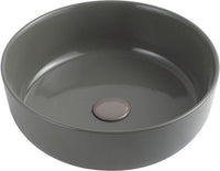 Lavabo bacinella d'appoggio tondo D33 cm in ceramica Grigio Cemento