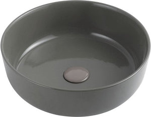 Lavabo bacinella d'appoggio tondo D33 cm in ceramica Grigio Cemento