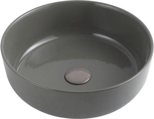Lavabo bacinella d'appoggio tondo D385 cm in ceramica Grigio Cemento